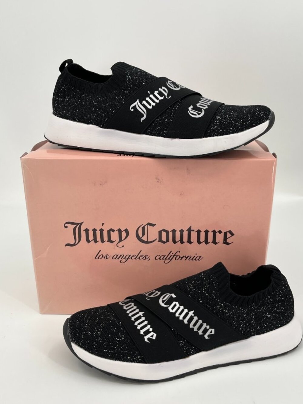 Juicy Couture Announce Women's Slip-on Sneakers, Size 10 Black New With Box